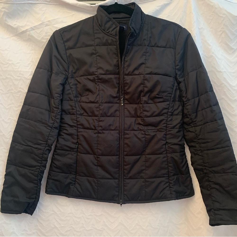 ANN TAYLOR Lightweight Quilted Black Coat - Picture 1 of 5